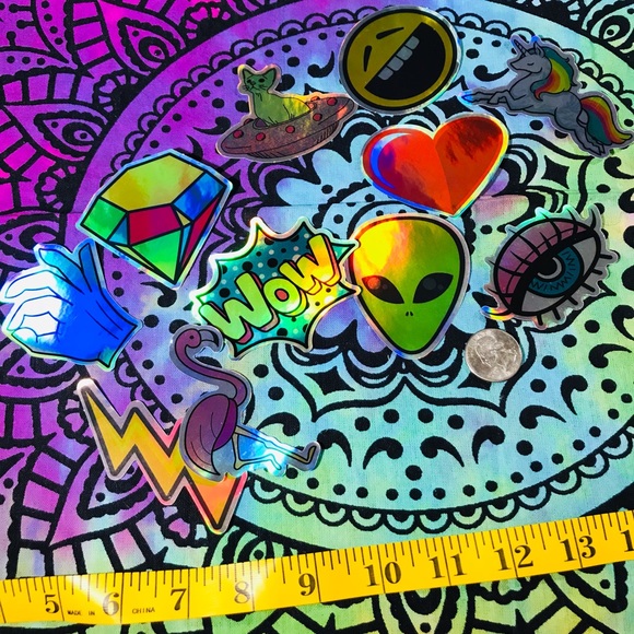 Red Heart Metallic Prismatic Reflective Single Decor Sticker - Picture 11 of 11